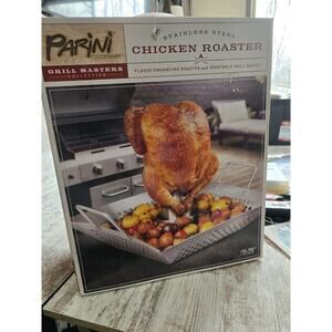 Parini Grill Masters Stainless Steel Chicken Roaster – New Open Box